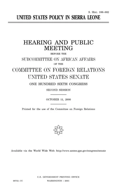 United States Policy In Sierra Leone