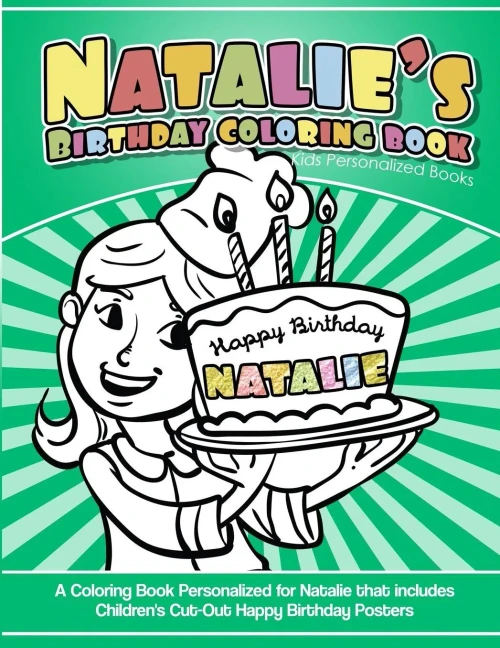 Natalie'S Birthday Coloring Book Kids Personalized Books : A Coloring Book Personalized For Natalie That Includes Children'S Cut Out Happy Birthday Posters