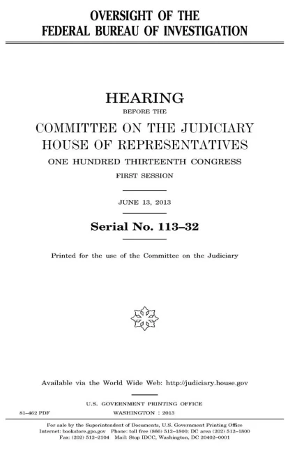 Oversight Of The Federal Bureau Of Investigation
