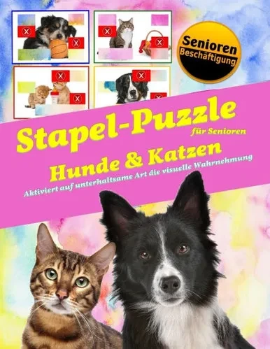 Stapel-Puzzle Für Senioren : Thema: Hunde & Katzen