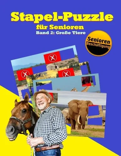 Stapel-Puzzle Für Senioren : Thema: Große Tiere