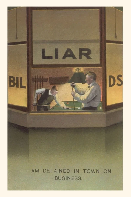 Vintage Journal Liars At Billiard Parlor