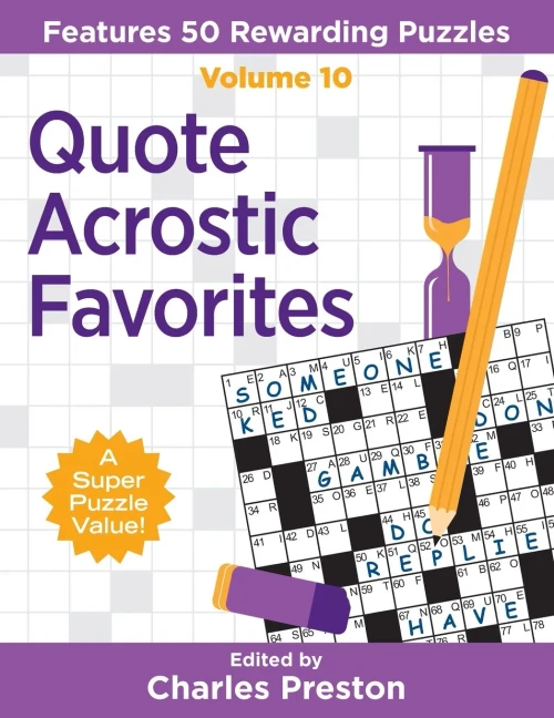 Quote Acrostic Favorites: Features 50 Rewarding Puzzles (Puzzle Books For Fun) - 9781734048377