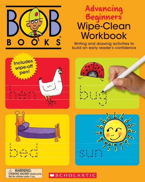 Bob Books - Wipe-Clean Workbook: Advancing Beginners | Phonics, Ages 4 And Up, Kindergarten (Stage 2: Emerging Reader)