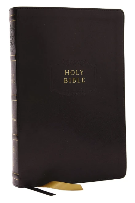 Kjv, Center-Column Reference Bible With Apocrypha, Leathersoft, Black, 73,000 Cross-References, Red Letter, Comfort Print: King James Version