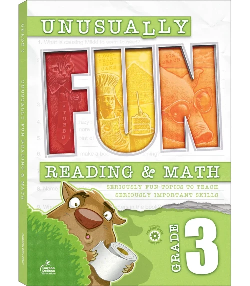 Carson Dellosa Unusually Fun 3Rd Grade Math And Reading Workbooks, Puzzles, Mazes, Brain Teasers, Writing, Critical Thinking, Problem Solving Activities & More, Reading And Math Grade 3 Workbook