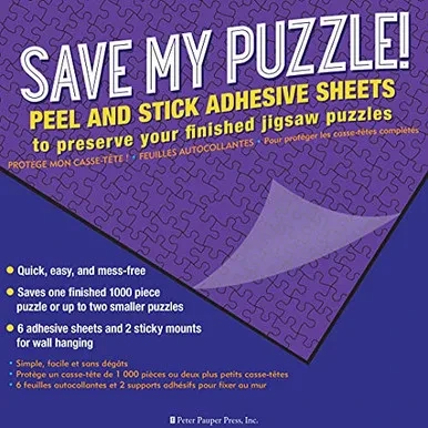 Save My Puzzle! Peel and Stick Adhesive Sheets to Preserve Your Jigsaw Puzzle