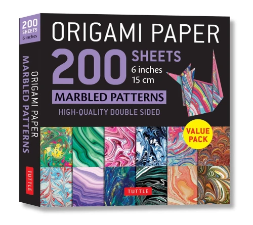 Origami Paper 200 sheets Marbled Patterns 6" (15 cm): Tuttle Origami Paper: High-Quality Double Sided Origami Sheets Printed with 12 Different Patterns (Instructions for 6 Projects Included)