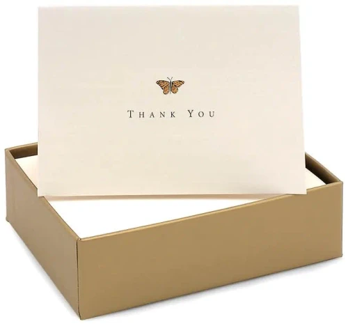 Gold Butterfly Thank You Notes (Stationery, Note Cards) (Note Card Series)