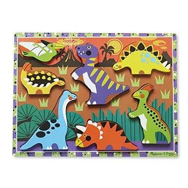 Melissa & Doug Dinosaur Wooden Chunky Puzzle (7 pcs)