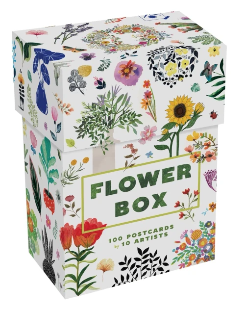 Flower Box: 100 Postcards by 10 artists (100 botanical artworks by 10 artists in a keepsake box)