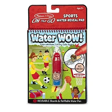 Melissa & Doug On The Go Water Wow! Reusable Water-Reveal Coloring Activity Pad – Sports