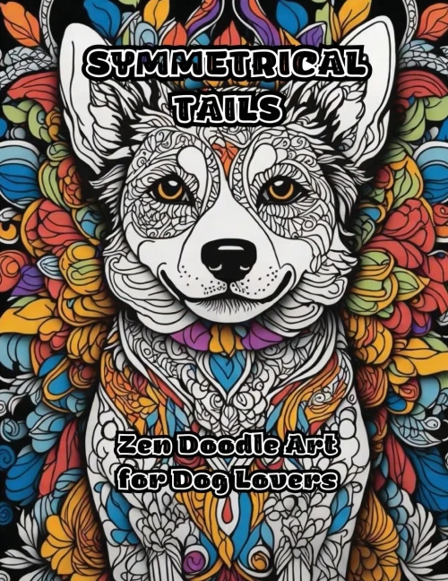 Symmetrical Tails: Zen Doodle Art for Dog Lovers