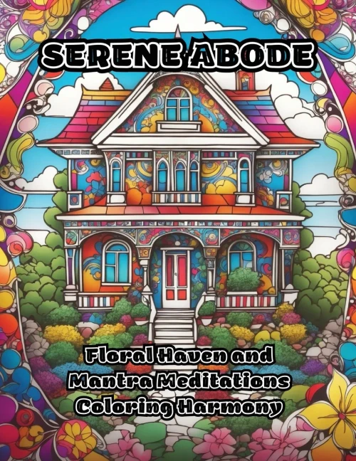 Serene Abode: Floral Haven and Mantra Meditations Coloring Harmony