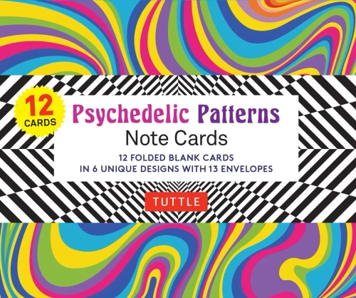 Psychedelic Patterns Note Cards - 12 cards: In 6 Designs With 13 Envelopes (Card Sized 4 1/2 X 3 3/4)