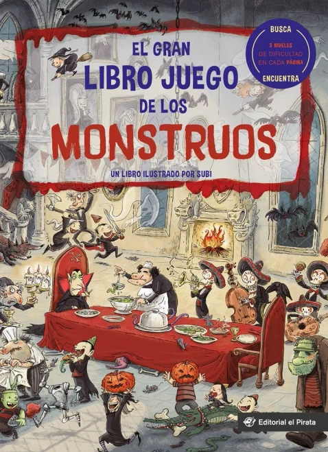 El gran libro juego de los monstruos: Libro divertido para jugar, 3 niveles de juego en un solo libro, encuentra objetos escondidos, 3-8 años