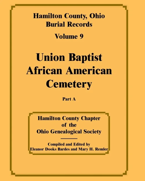 Hamilton County, Ohio, Burial Records Volume 9 Part A
