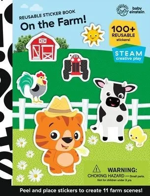 Baby Einstein - On The Farm! Reusable Sticker Book - 100+ Reusable Stickers! - Pi Kids