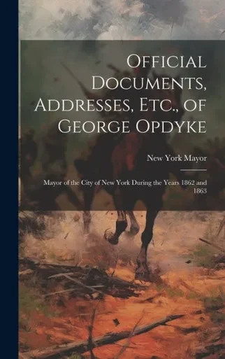 Official Documents, Addresses, Etc., Of George Opdyke: Mayor Of The City Of New York During The Years 1862 And 1863
