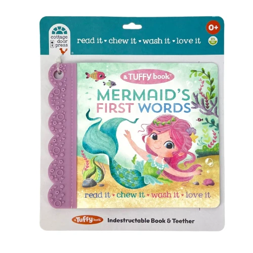 Tuffy Mermaid's First Words Book - Washable, Chewable, Unrippable Pages With Hole For Stroller Or Toy Ring, Teether Tough, (A Tuffy Book)