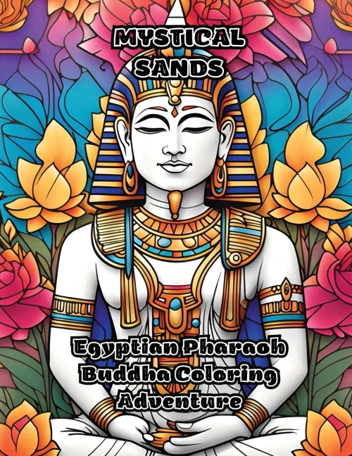 Mystical Sands: Egyptian Pharaoh Buddha Coloring Adventure