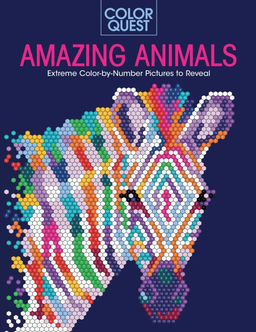 Color Quest: Amazing Animals: Extreme Color-By-Number Pictures To Reveal
