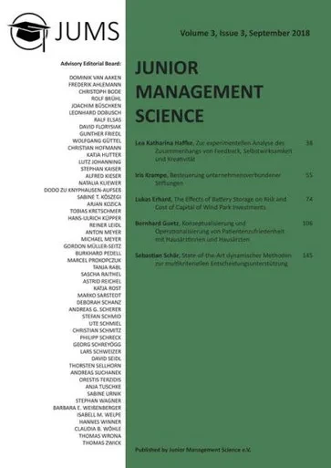 Junior Management Science, Volume 3, Issue 3, September 2018 (German Edition)