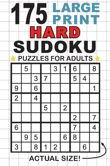 175 Large Print Hard Sudoku Puzzles For Adults: Only One Puzzle Per Page! (Pocket 6"X9" Size)