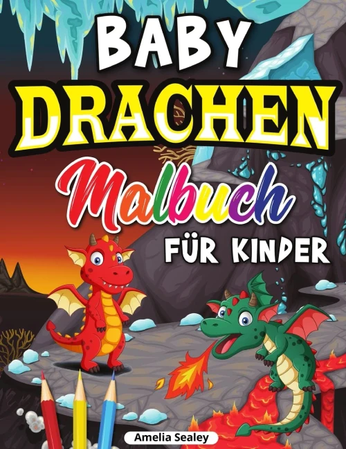 Drachen Malbuch Fã¼R Kinder: Niedliches Baby-Drachen-Malbuch, Drachenzeitalter-Malbuch Fã¼R Entspannung Und Stressabbau (German Edition)