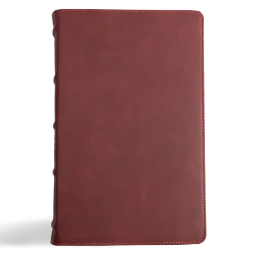 CSB Single-Column Personal Size Bible, Holman Handcrafted Collection, Premium Marbled Burgundy Calfskin