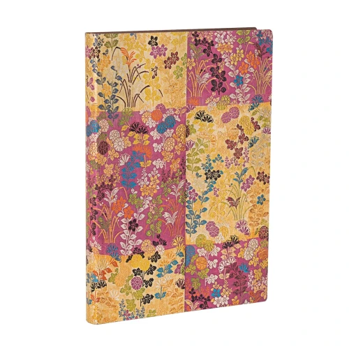 Japanese Kimono Kara-Ori Pink Softcover Flexi MIDI Lin