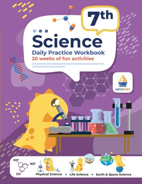 7th Grade Science : Daily Practice Workbook | 20 Weeks of Fun Activities (Physical, Life, Earth and Space Science, Engineering | Video Explanations Included