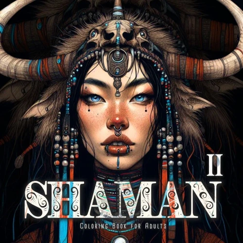Shaman Coloring Book for Adults 2 : Female Shaman Coloring Book Grayscale Spiritual Grayscale Coloring Book