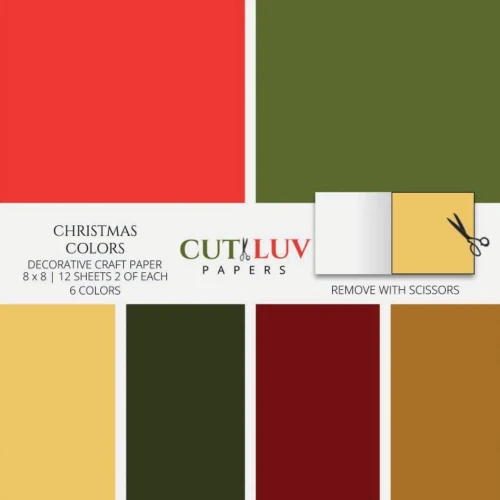 Christmas Colors Decorative Craft Paper : Scrapbooking Pages Design Paper for Printmaking, Collage, Papercrafts, Cardmaking, DIY Crafts