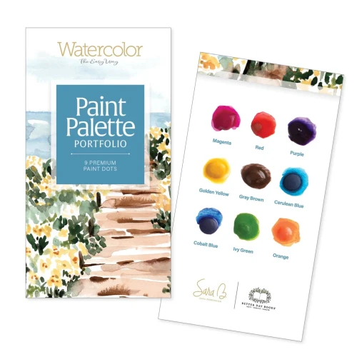 Watercolor the Easy Way Paint Palette Portfolio Coastal: 9 Premium Paint Dots