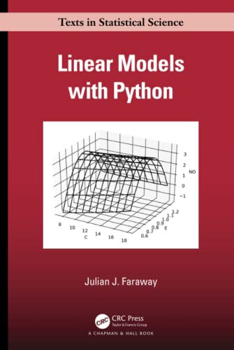 Linear Models With Python (Chapman & Hall/Crc Texts In Statistical Science)