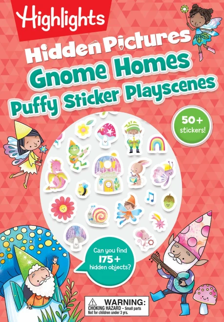Gnome Homes Hidden Pictures Puffy Sticker Playscenes: 175 Hidden Objects to Find and Over 50 Puffy Stickers to Decorate in This Fantasy Puzzle and Maz