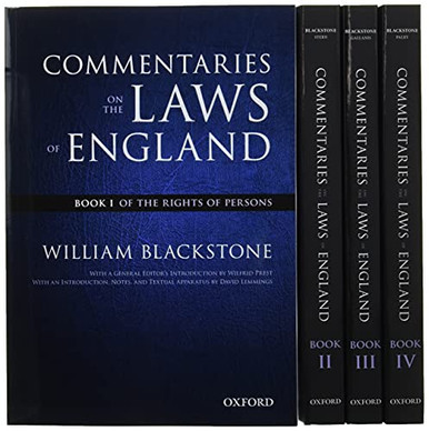 The Oxford Edition Of Blackstone'S: Commentaries On The Laws Of England: Book I, Ii, Iii, And Iv Pack
