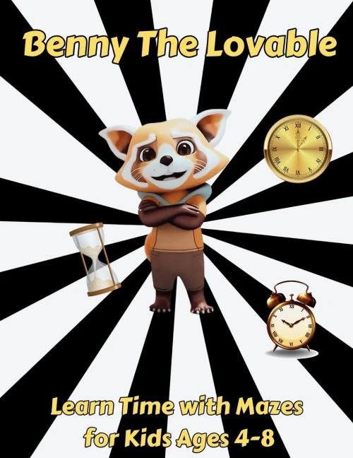 Benny the Lovable: Learn Time with Mazes for Kids Ages 4-8