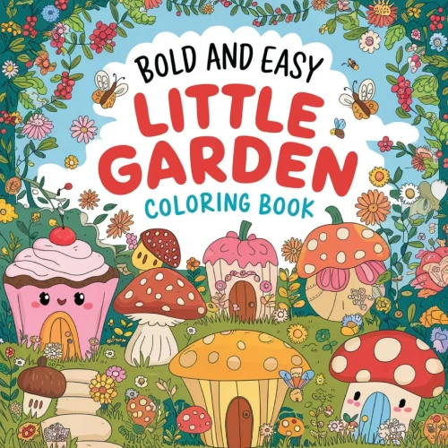 Little Garden Bold & Easy Coloring Book for Women: Inspirational Coloring Book for Adults, Relaxation Coloring Book for Women, Charming Flower Colorin