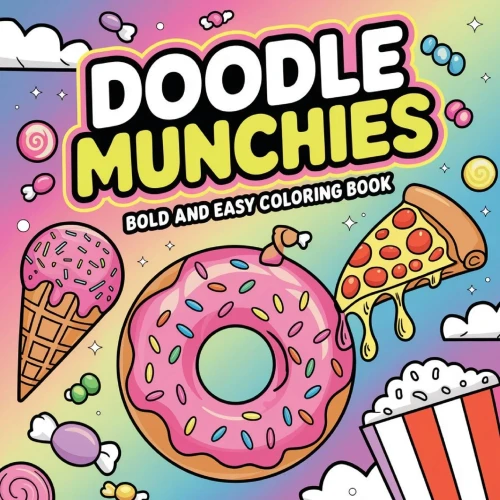 Doodle Munchies Coloring Book for Adults: Simple Coloring Books