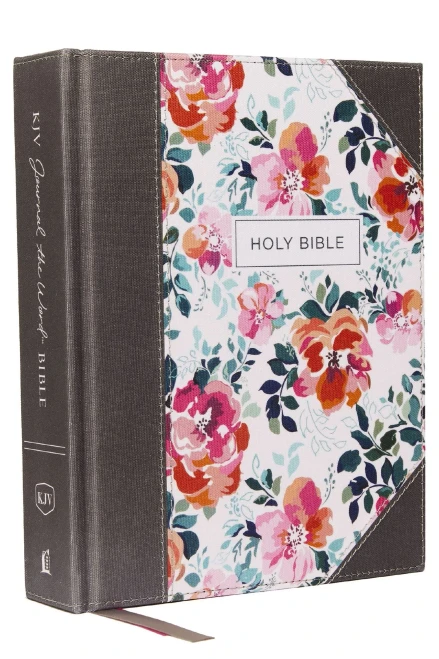 Kjv, Journal The Word Bible, Cloth Over Board, Pink Floral, Red Letter, Comfort Print: Reflect, Journal, Or Create Art Next To Your Favorite Verses