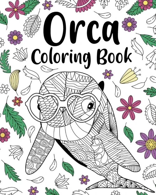 Orca Coloring Book: Floral Mandala Coloring Pages, Stress Relief Picture, Activity Coloring