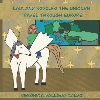 Laia and Rodolfo the unicorn travel through Europe