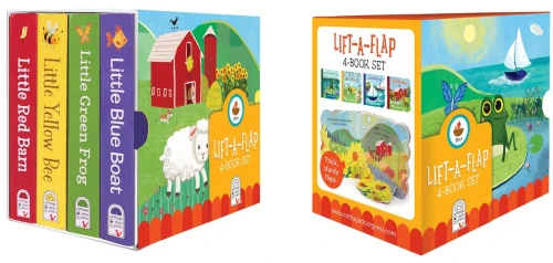 Nature Friends Lift-A-Flap Boxed Set 4-Pack: Little Red Barn, Little Blue Boat, Little Green Frog, And Little Yellow Bee (Chunky Lift A Flap)