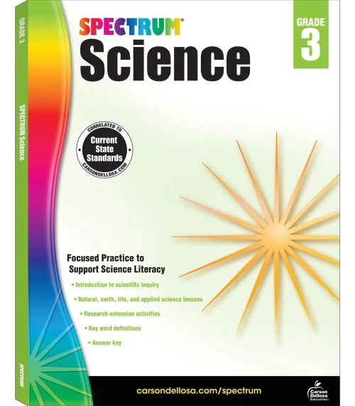 Spectrum Grade 3 Science Workbook?çö3Rd Grade State Standards, Physical, Life, Earth And Space Science, Research Activities With Answer Key For Homeschool Or Classroom (144 Pgs)