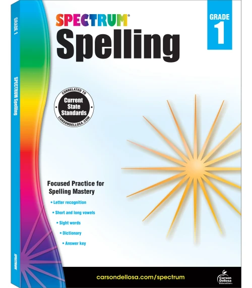 Spectrum 1St Grade Spelling Workbook?çöstate Standards Spelling With Lined Handwriting Practice, Dictionary, And Answer Key For Homeschool Or Classroom (184 Pgs)