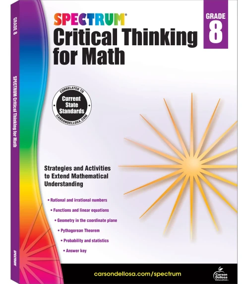 Spectrum Grade 8 Critical Thinking For Math Workbook?çörational And Irrational Numbers, Linear Equations, Geometry, Pythagorean Theorem, Classroom Or Homeschool Curriculum (128 Pgs)
