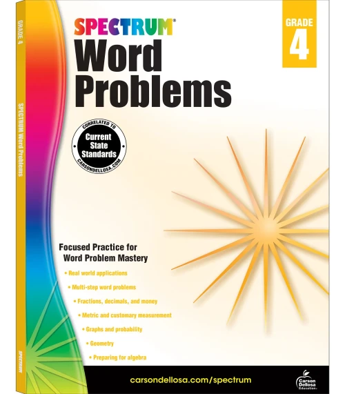 Spectrum Grade 4 Math Word Problems Workbook?çö4Th Grade State Standards For Geometry, Fractions, Decimals, Money, Algebra Prep For Classroom Or Homeschool (128 Pgs)
