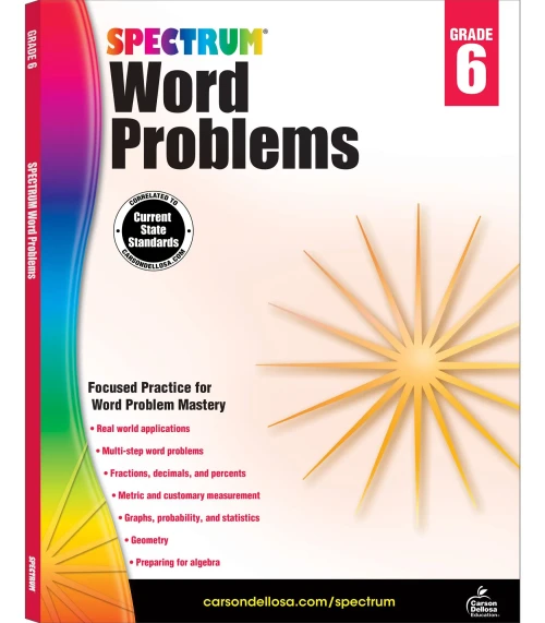 Spectrum Grade 6 Math Word Problems Workbook?çö6Th Grade State Standards For Geometry, Fractions, Decimals, Percents, Statistics, Algebra Prep For Classroom Or Homeschool (128 Pgs)